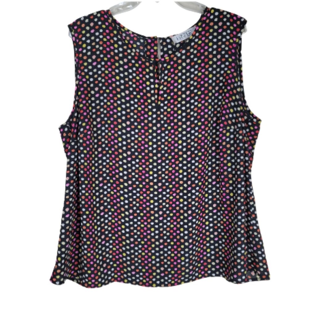Kasper Womens Sleeveless Blouse Watercolor Bubbles Print